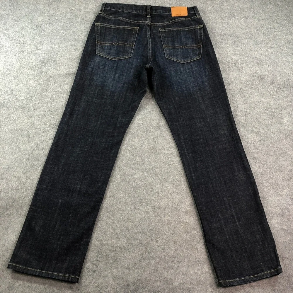 Lucky Brand 329 Classic Straight Mens Jeans 32x32 Blue Dark Wash Stretch Denim